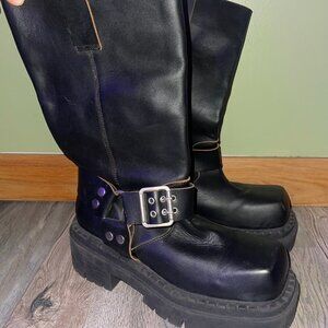 ASOS CHUNKY PLATFORM MOTO BOOTS